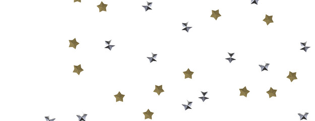 Gold and silver stars shine bright on a black background A celestial celebration