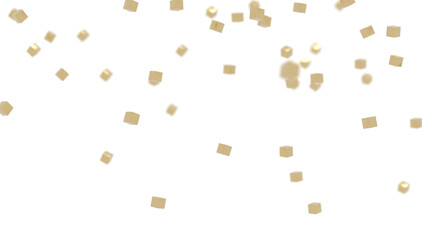 Golden confetti falling on a black background It s a celebration