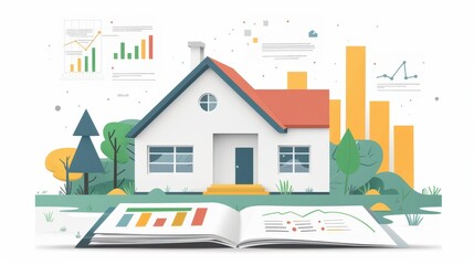 A house is shown with a book open on top of it