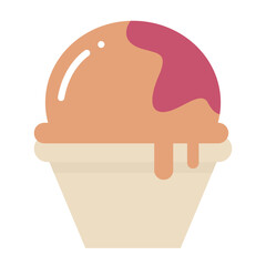 ice cream icon, ice cream in a bowl, Colorful ice-cream, Vector Ice cream, Vector illustration of Ice cream, orange color