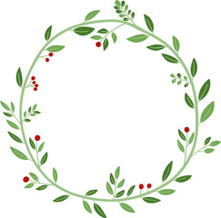 Wreath of floral and flower illustration.