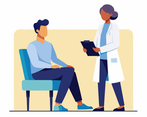 Doctor visit with patient for medicine concept