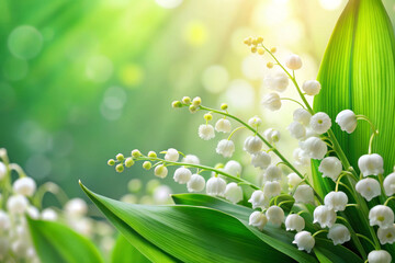 Delicate Lily of the Valley Blooms in Spring