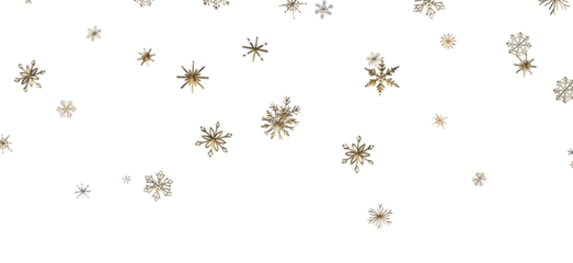 Golden snowflakes falling on a black background A winter wonderland