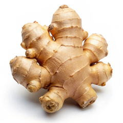 Fresh Ginger Root on White Background