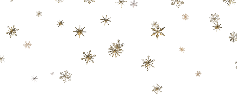 Golden snowflakes falling on a black background A winter wonderland - Powered by Adobe