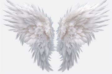 White feathered angel wings symbolizing purity and innocence