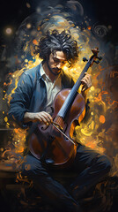 Man Playing Cello