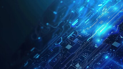 Obraz premium Banner for technology web page, futuristic banner with blue tonality