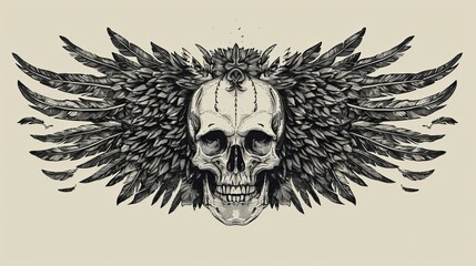 Fototapeta premium Skull concept tattoo design
