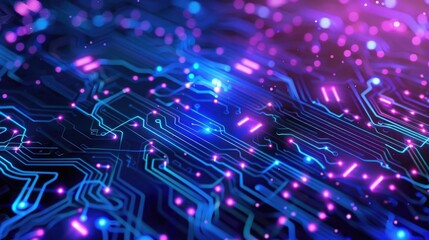 Blue and Purple technology background circuit