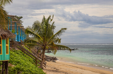 Obraz premium Lalomanu Beach is a picturesque white sand beach, located on the south coast of Upolu, one of the top 10 Beach Destinations of the World, Samoa
