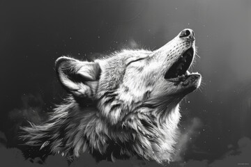 Wolf Howling at the Moon