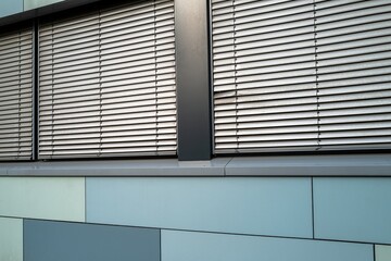 office building facade with windows and blinds