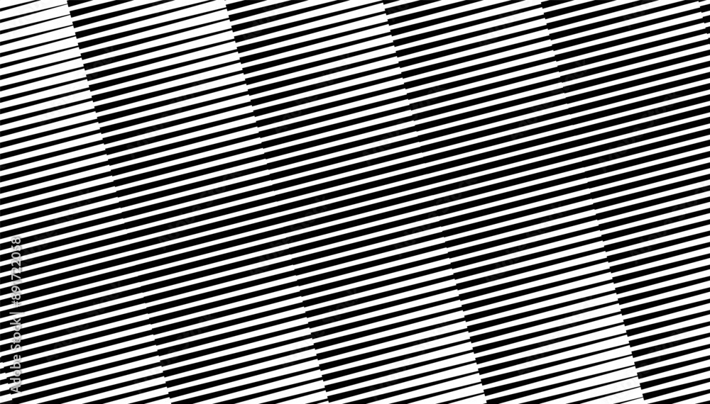 Poster black and white transition lines pattern. dynamic seamless background. vector format illustration