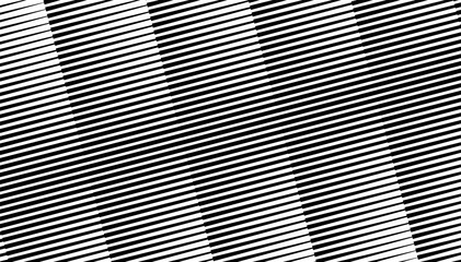 Black and white transition lines pattern. Dynamic seamless background. Vector Format Illustration 