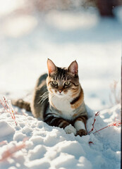 cat in the snow
