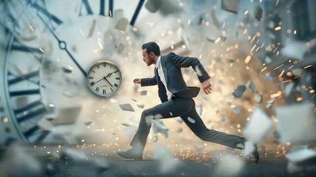 Businessman running out of time