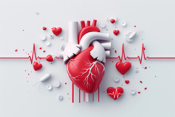 Flat design illustration highlighting severe artery blockage, emphasizing high heart disease risk for educational and health-focused projects.
