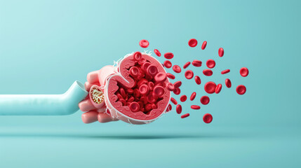 Explore a flat design visual depicting artery health and fatty deposits, highlighting the importance of heart attack prevention strategies.