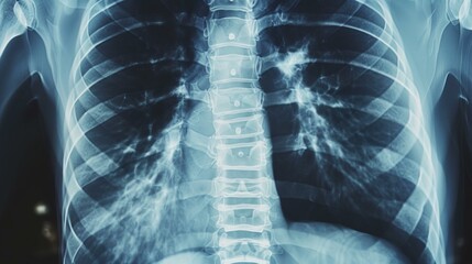 a chest x-ray shows the lungs of the person
