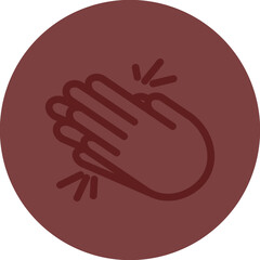 Obraz premium emoji Clap Vector Line Maroon Circle Maroon