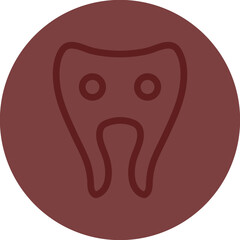 emoji tooth eye Vector Line Maroon Circle Maroon
