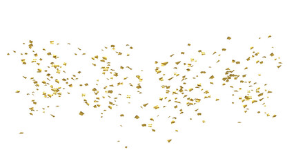 Explosion of gold confetti. Confetti, tinsel on a white background