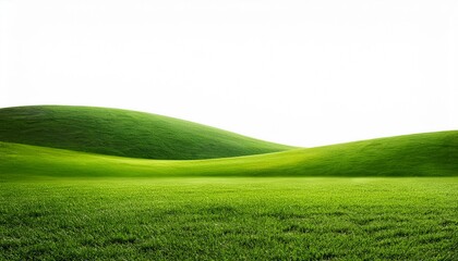 green grass landscape isolated on white background