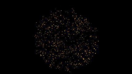 Golden glitter Confetti Party Popper Explosion on Black Background