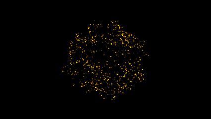 Golden glitter Confetti Party Popper Explosion on Black Background