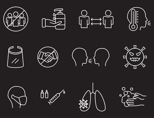 corona virus icon collection 