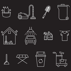 cleaning service icons collection 