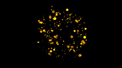 Golden glitter Confetti Party Popper Explosion on Black Background