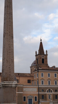 View of the Egyptian obelisk on the Piazza del Poppolo