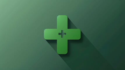 Obraz premium a green cross on a dark background