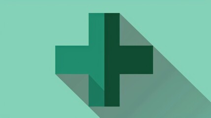 Obraz premium a green medical cross on a blue background