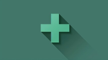 Obraz premium a green cross on a dark background