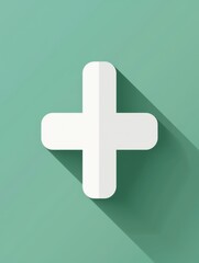 Obraz premium a white plus sign on a green background