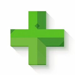 Fototapeta premium a green cross on a white background