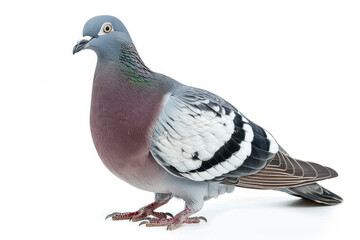 Close-Up of Rock Pigeon Against White Background