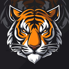 Fototapeta premium Esport and Sport’s Big feline icon badge emblem: Tiger head mascot logo, animal template, sticker
