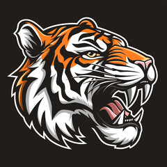Fototapeta premium Sport and Esport’s Big feline icon badge emblem: Tiger head mascot logo, animal template, sticker