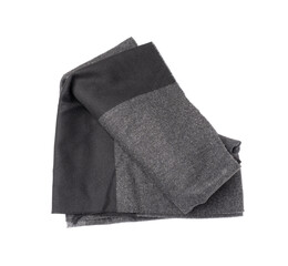 Scarf Isolated, Warm Gray Neckerchief, Autumn Shawl, Single Wool Scarf on White Background