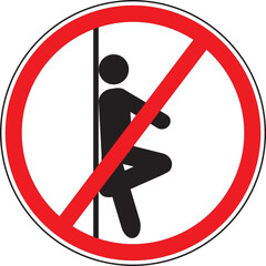 Do not lean on the glass warning sign icon vector.eps