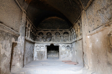 Interior of religious building of Selime Cathedral, Turkey