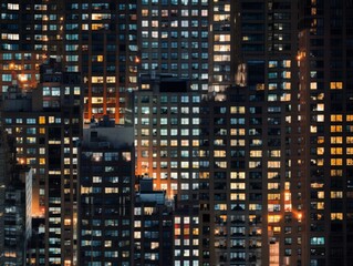 Dusk Illumination: Aerial Stripes of Gray and Amber in New York City