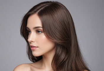 Fototapeta premium A person with a healthy head of hair after using hair care products. 