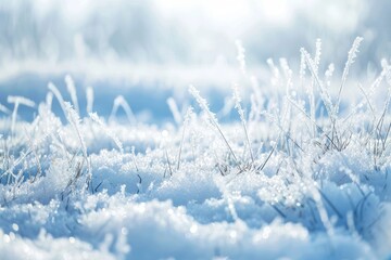 frozen snowy grass - winter background