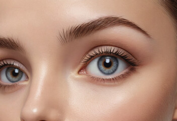 Obraz premium A model with bright, youthful eyes after using an anti-aging cream. 